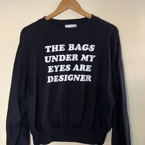 Black fitted graphic sweatshirt